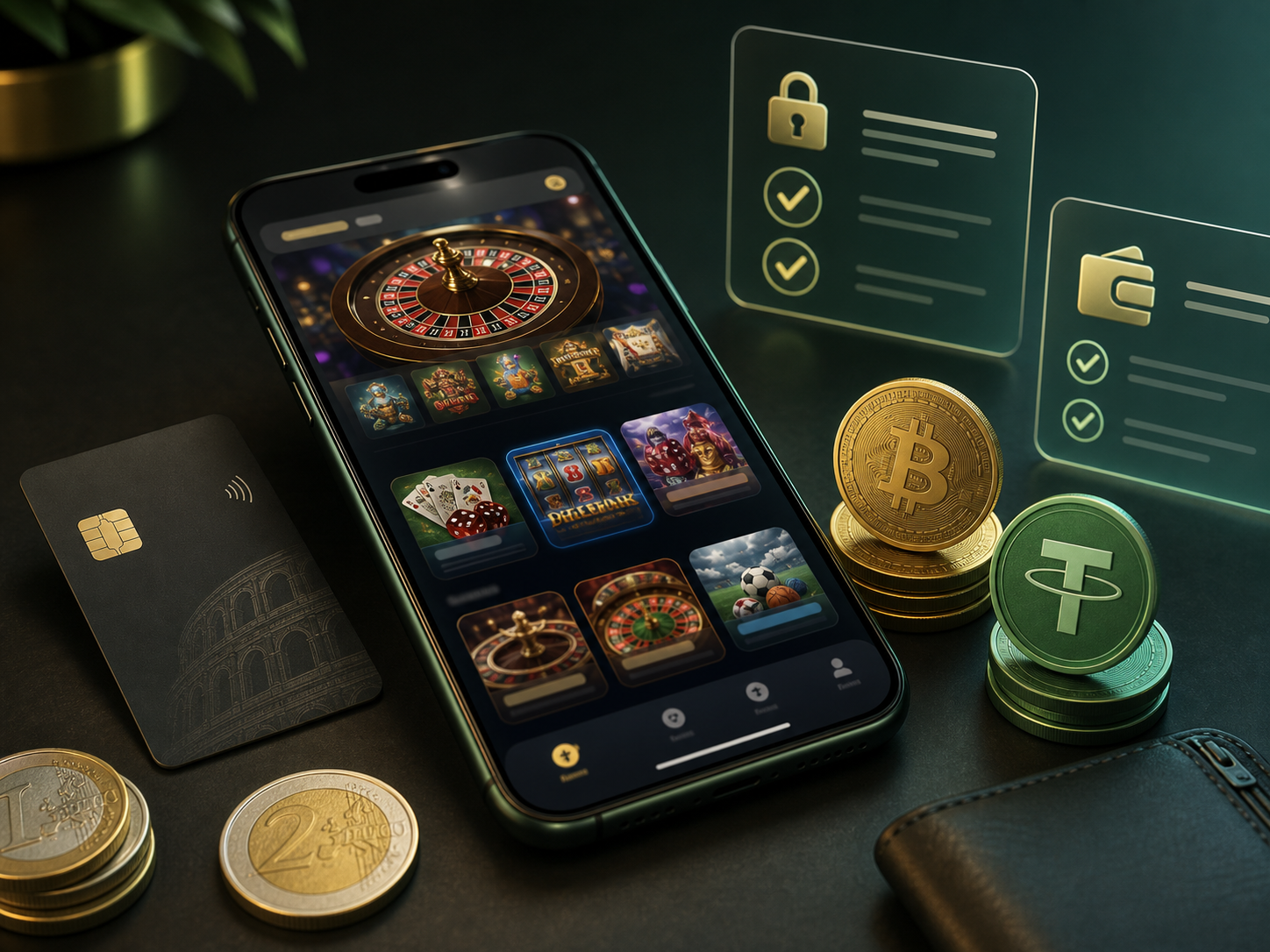 Accesso mobile Wildzy con euro e Bitcoin